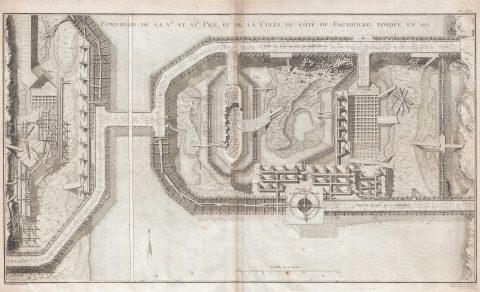 1788 Perronet Plan of Part of the Pont d'Orleans in Orleans, France