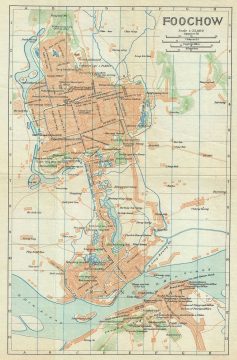 1924 Imperial Japanese Railway Map of Foochow or Fuzhou, Fujian Province, China