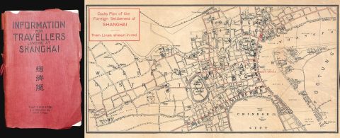 1920 Cook City Map or Plan of the International Settlement in Shanghai, China