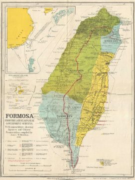 1901 Davidson Map of Formosa / Taiwan