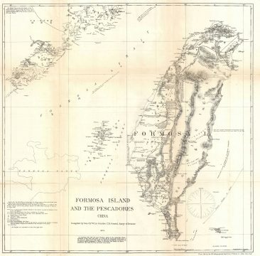 1870 Le Gendre Map of Taiwan or Formosa