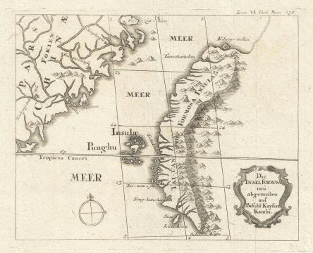 1726 Stoecklein Map of Taiwan or Formosa and Fujian, China
