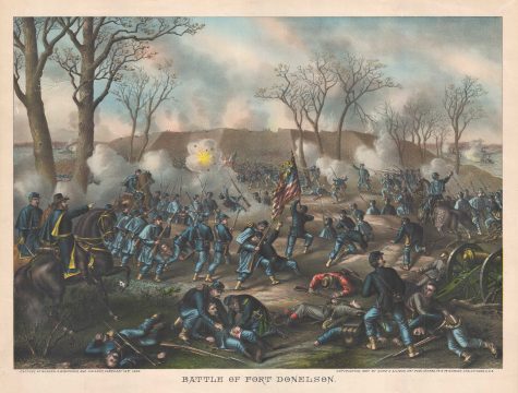 1887 Kurz and Allison View of the American Civil War Battle of Fort Donelson