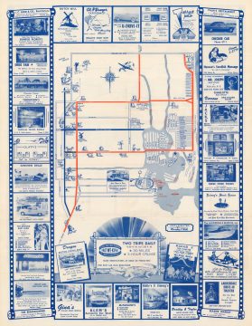 1950 We-Kiva Jungle Cruise Map of Fort Lauderdale and Environs