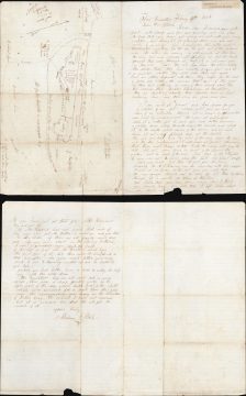 1865 Slack Manuscript Map of Fort Powhatan / Pocahontas, Virginia (Civil War)