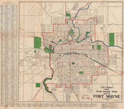 1919 Riedel City Plan or Map of Fort Wayne, Indiana