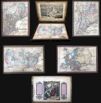 1877 Lloyd Set of Four Puzzle Maps of the United States and Europe
