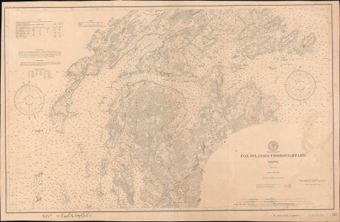 1886 U.S. Coast Survey Chart of Fox Islands, Knox County, Maine