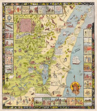 1931 Behncke Pictorial Map of the Fox River Valley and Green Bay, Wisconsin