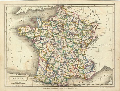 1822 Butler Map of France