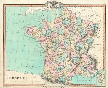 1850 Cruchley Map of France