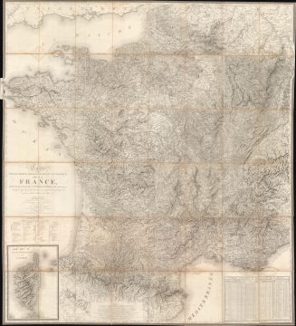 1826 Donnet / Langlois Wall Map of France - Enormous!