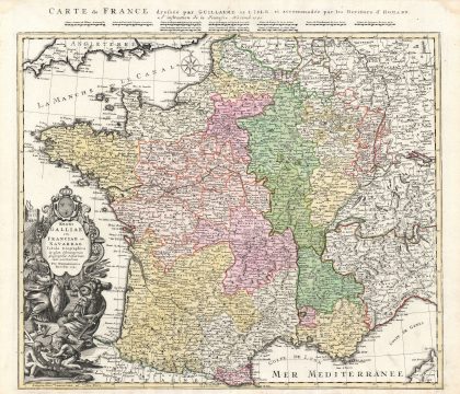 1741 Homann Heirs Map of France