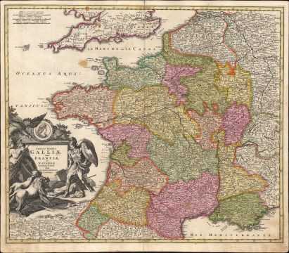 1707 J. B. Homann Map of France