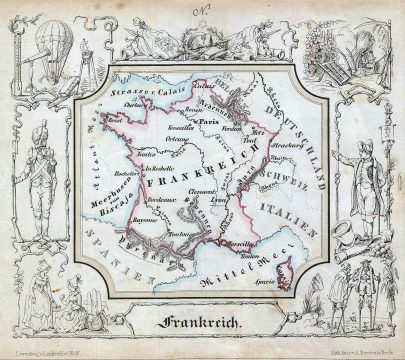 1846 Lowenberg Whimsical Map of France