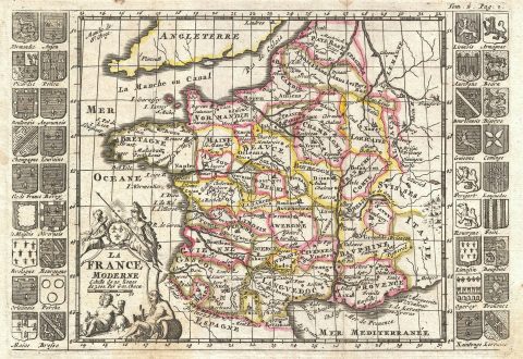 1700 Martineau Map of France