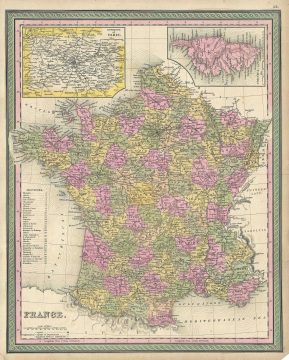 1849 Mitchell Map of France