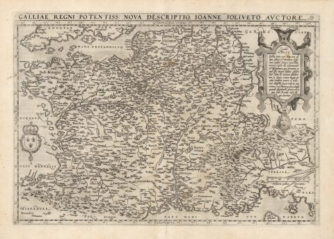 1570 Ortelius Map of France