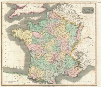 1814 Thomson Map of France