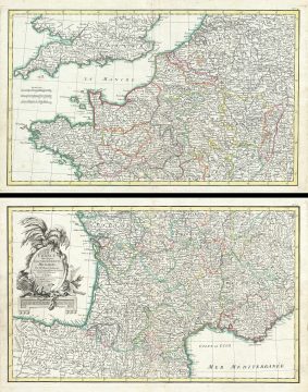 1783 Zannoni Map of France (2 panels)