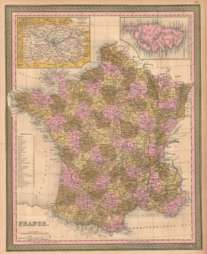 1849 Mitchell Map of France