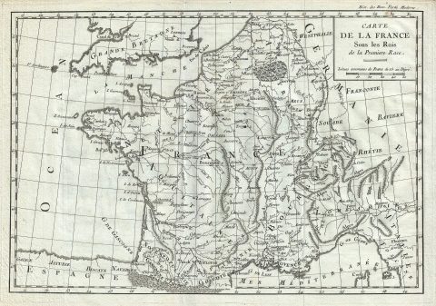 1782 Delsile de Sales Map of France in Antiquity