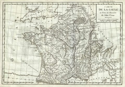 1782 Delisle de Sales Map of France during the Invasion of Julius Caesar