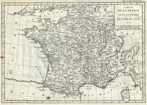 1782 Delisle de Sales Map of France under the Reign of Louis XVI