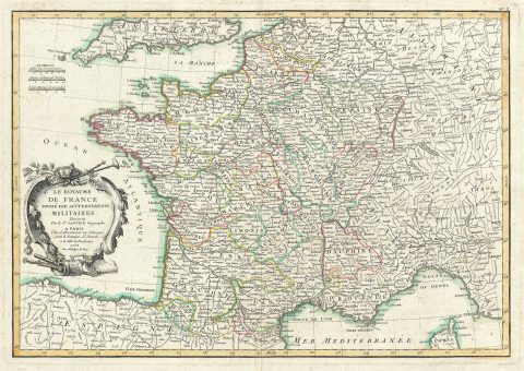 1762 Janvier Map of France