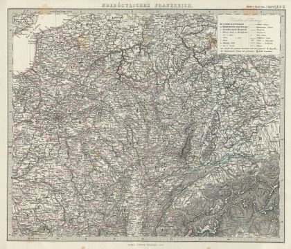1873 Stieler Map of Northeastern France