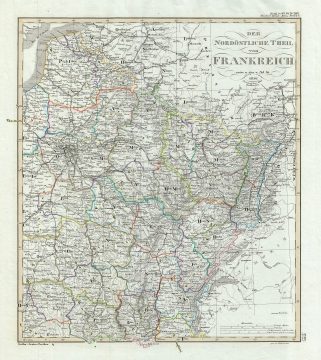 1851 Perthes Map of Northeastern France