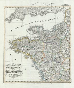 1851 Perthes Map of Northwestern France