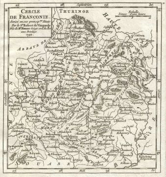 1749 Vaugondy Map of Franconia, Germany