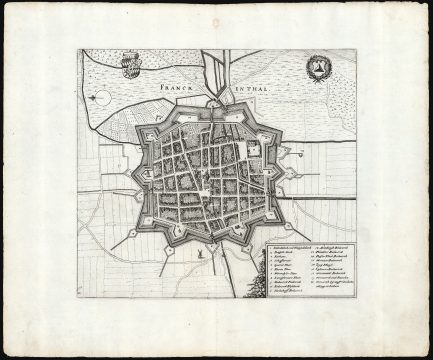 1638 Merian Plan of the Walled City of Franckenthal