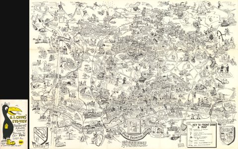 1954 Burgess Comic Pictorial Map of Frankfurt, Germany