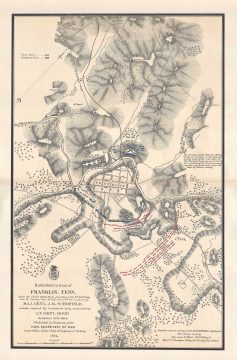 1874 Merrill Map of the Battle of Franklin during the American Civil War