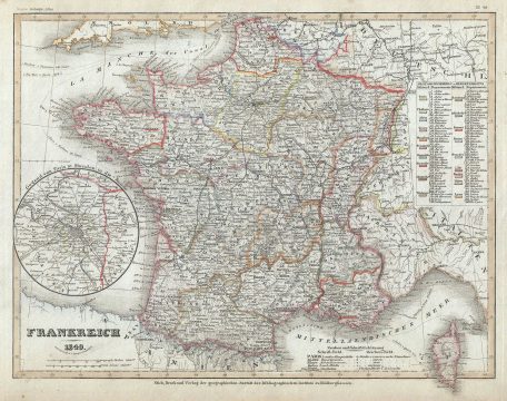1849 Meyer Map of France