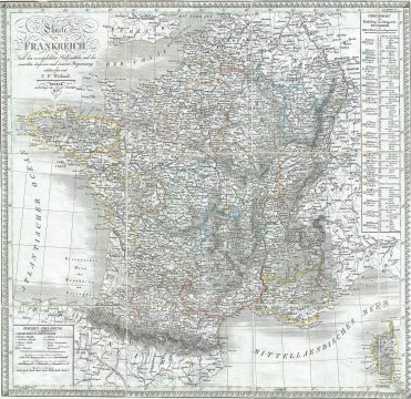 1826 Weiland Map of France