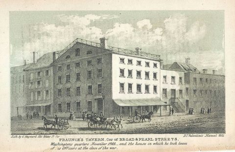 1854 Valentine View of Fraunce's Tavern (Financial District), New York City