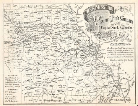 1865 Gast and Missouri Land Company Map of Missouri.