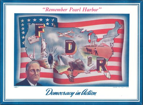 1941 Perone Map of the United States Promoting Participation in WWII