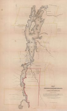 1851 Pease Map of French and English Grants on Lake Champlain