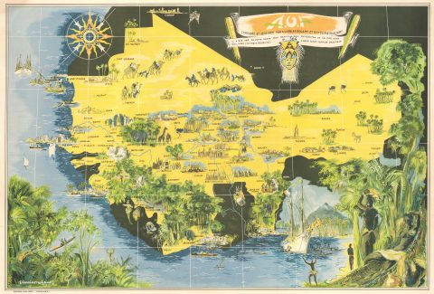 1950 Carriat-Rolant Pictorial Map of French West Africa