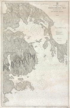 1916 U.S. Coast Survey Chart of Frenchman's Bay, Mount Desert Island, Maine