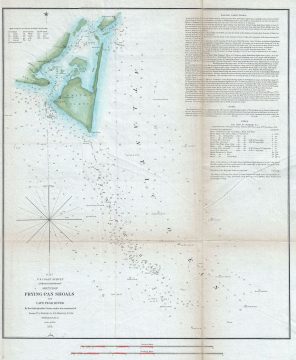 1851 U. S. Coast Survey Map of Frying Pan Shoals and Cape Fear River, North Carolina