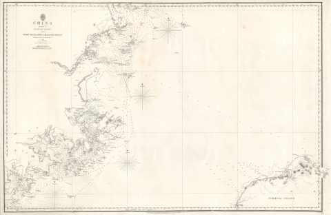 1849 Collinson / Admiralty Chart or Map of Fujian and Taiwan (Formosa)