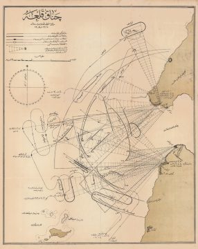 1915 Ottoman Turkish Map of the Battle of Gallipoli, Gun Batteries
