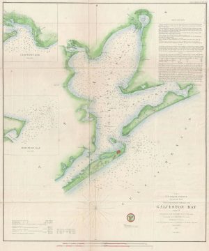 1855 U.S. Coast Survey Map of Galveston Bay, Texas
