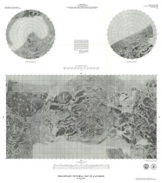 1979 U.S. Geological Survey Pictorial Map of Ganymede, Largest Moon of Jupiter