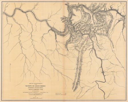 1879 Raynolds Civil War Map of Vicinity of Gauley Bridge, West Virginia